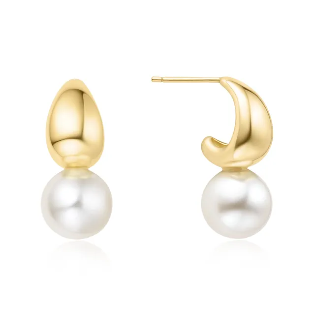 Ania Haie Vogue Maven Shell Pearl Dome korvakorut kulta