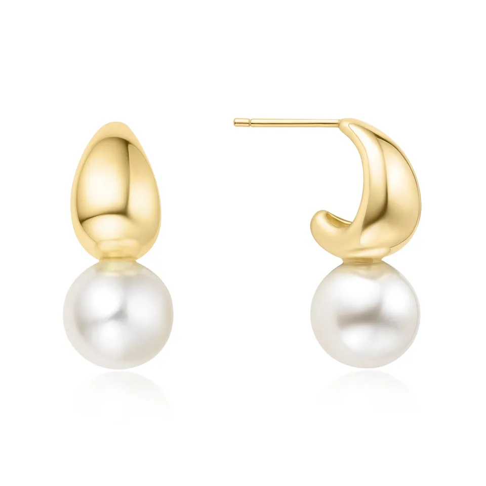Ania Haie Vogue Maven Shell Pearl Dome korvakorut kulta