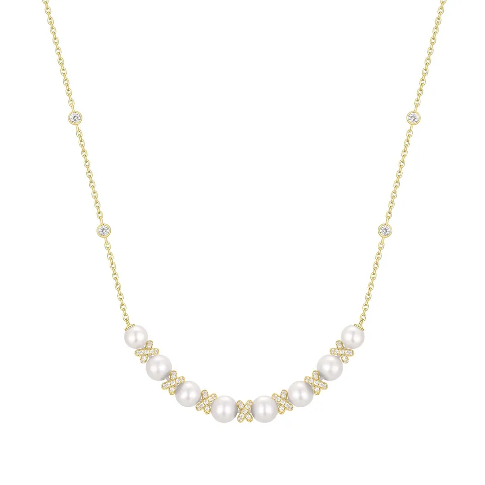 Ania Haie Reimaginer Sparkling Braided Shell Pearl kaulakoru kulta