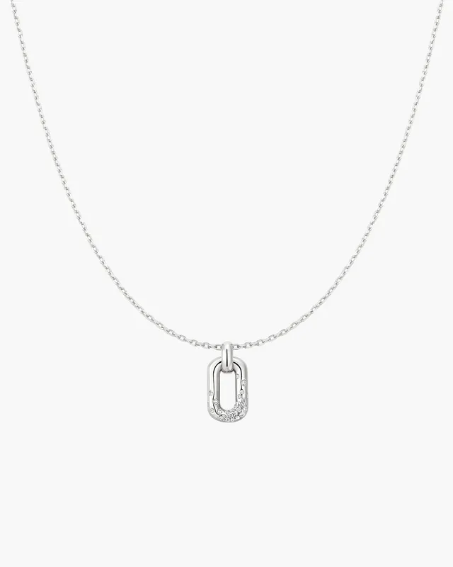 Ania Haie Wanderer Sparkling Oval kaulakoru hopea zirkonia