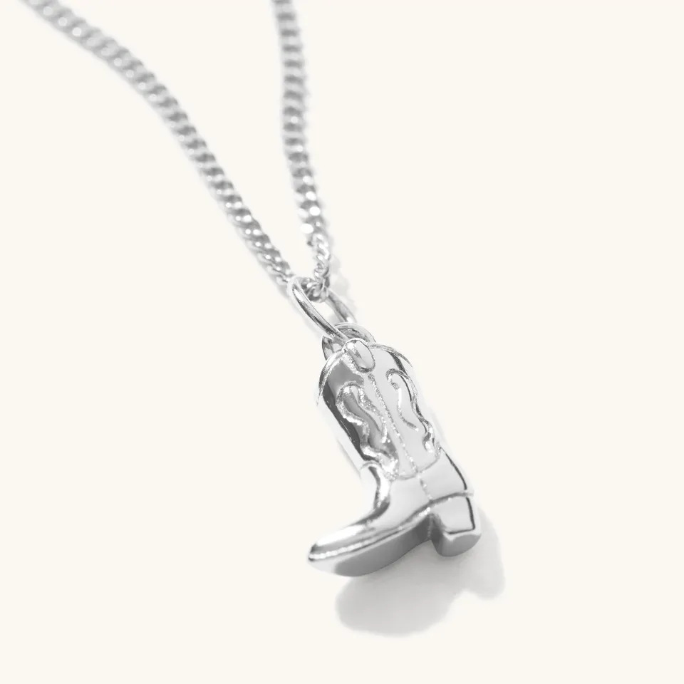 Muru Jewellery Cowboy Boot kaulakoru hopea 16" saapas