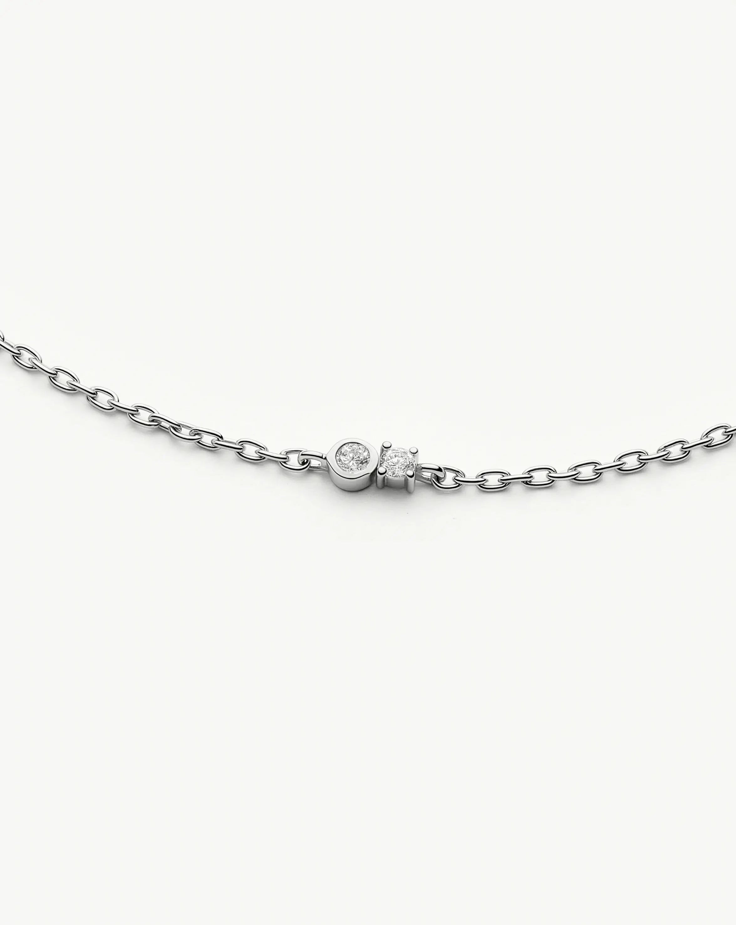 Missoma Duo Stone Chain Bracelet rannekoru hopea zirkonia
