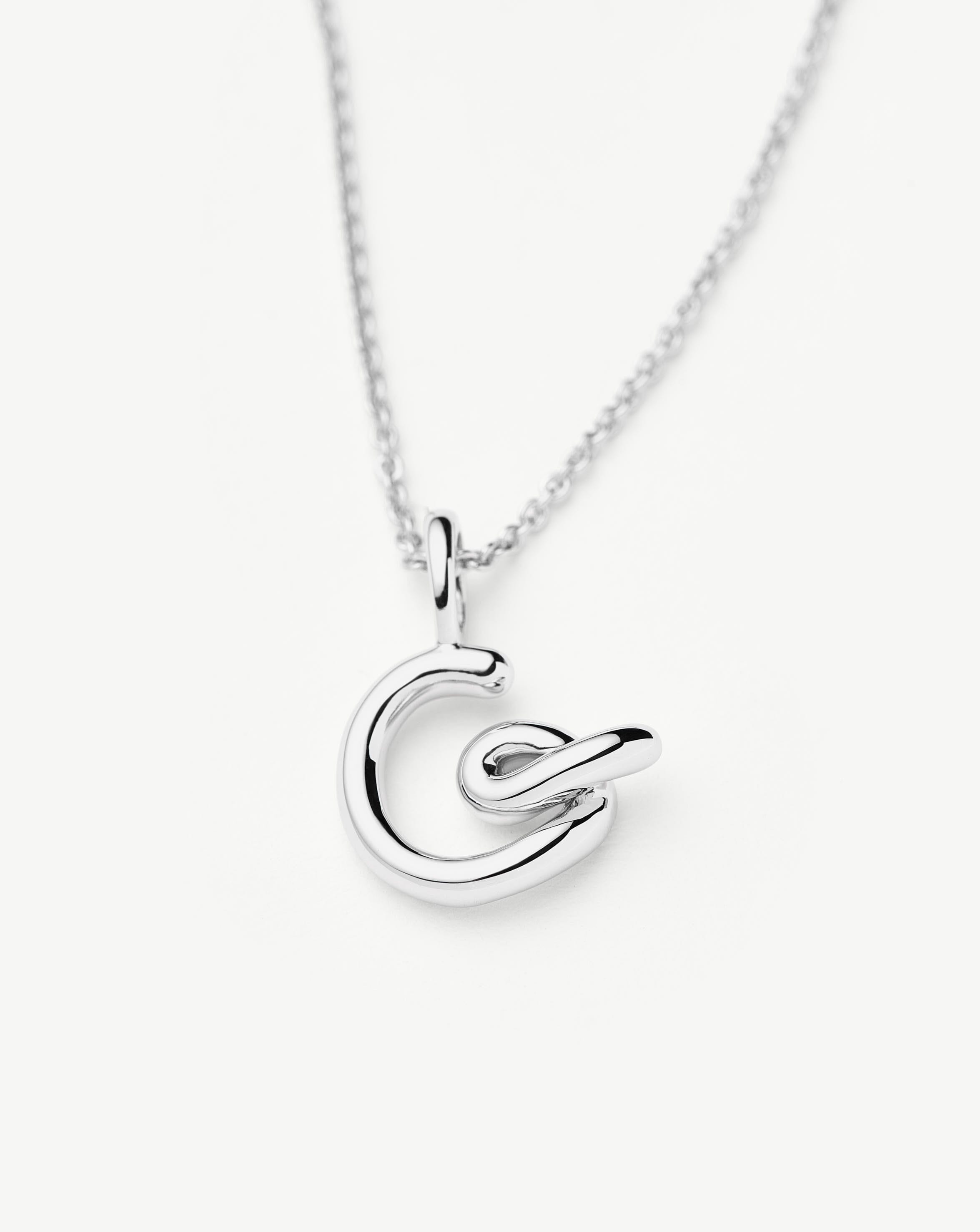 MISSOMA Curly Molten Mini G-kirjainkaulakoru hopea