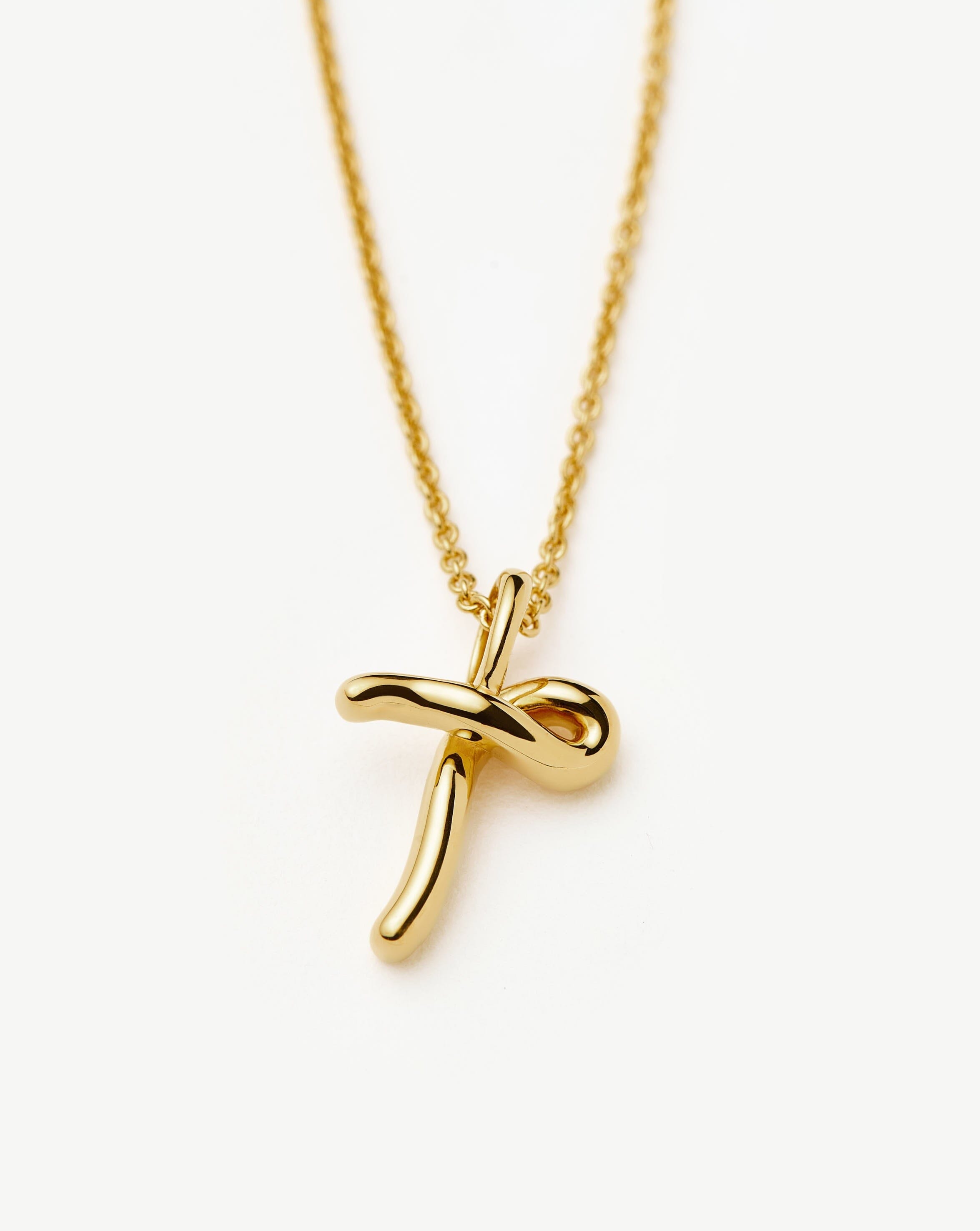 MISSOMA Curly Molten Mini Initial T kaulakoru kulta
