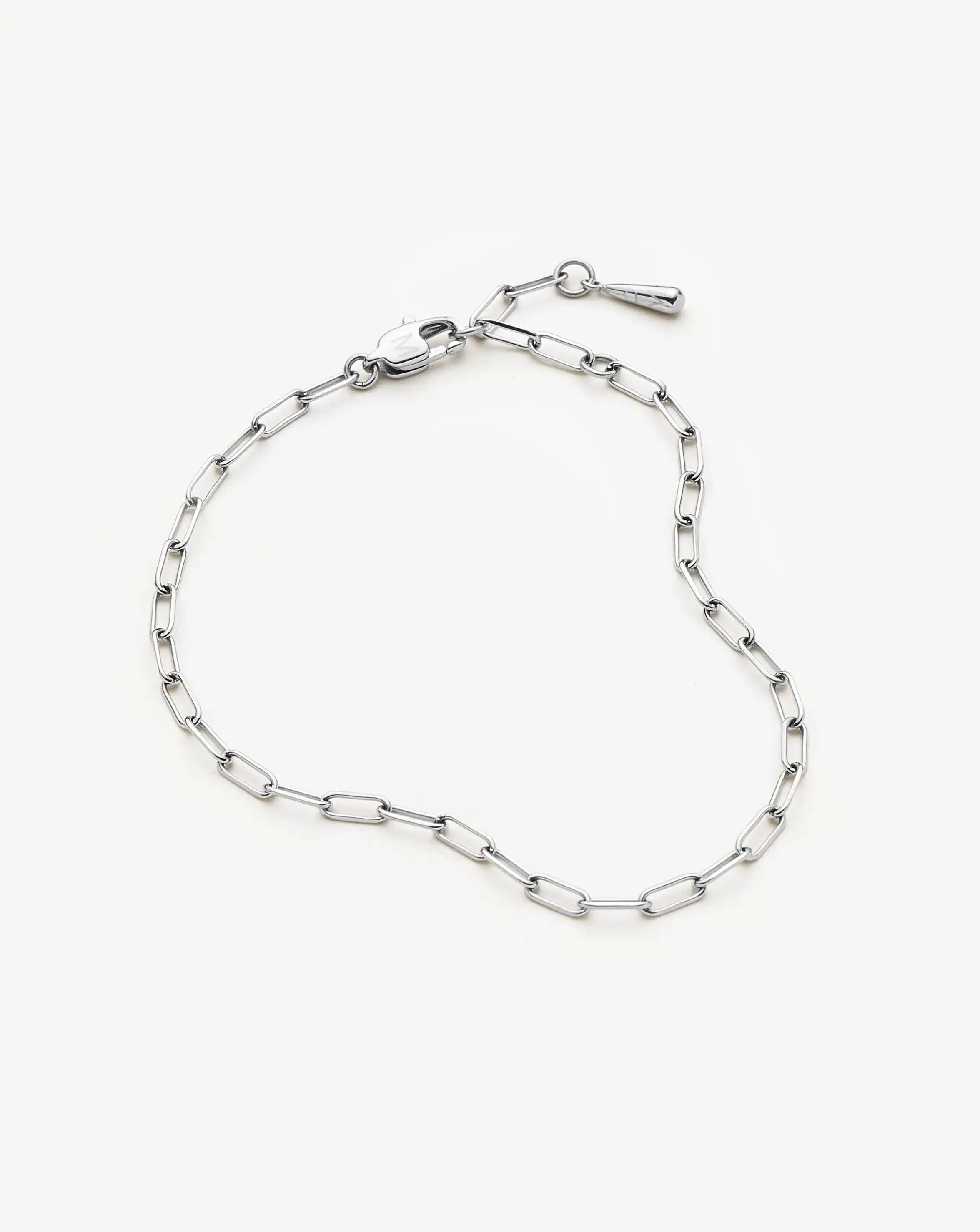 Missoma Mini Paperclip Chain rannekoru platina S/M