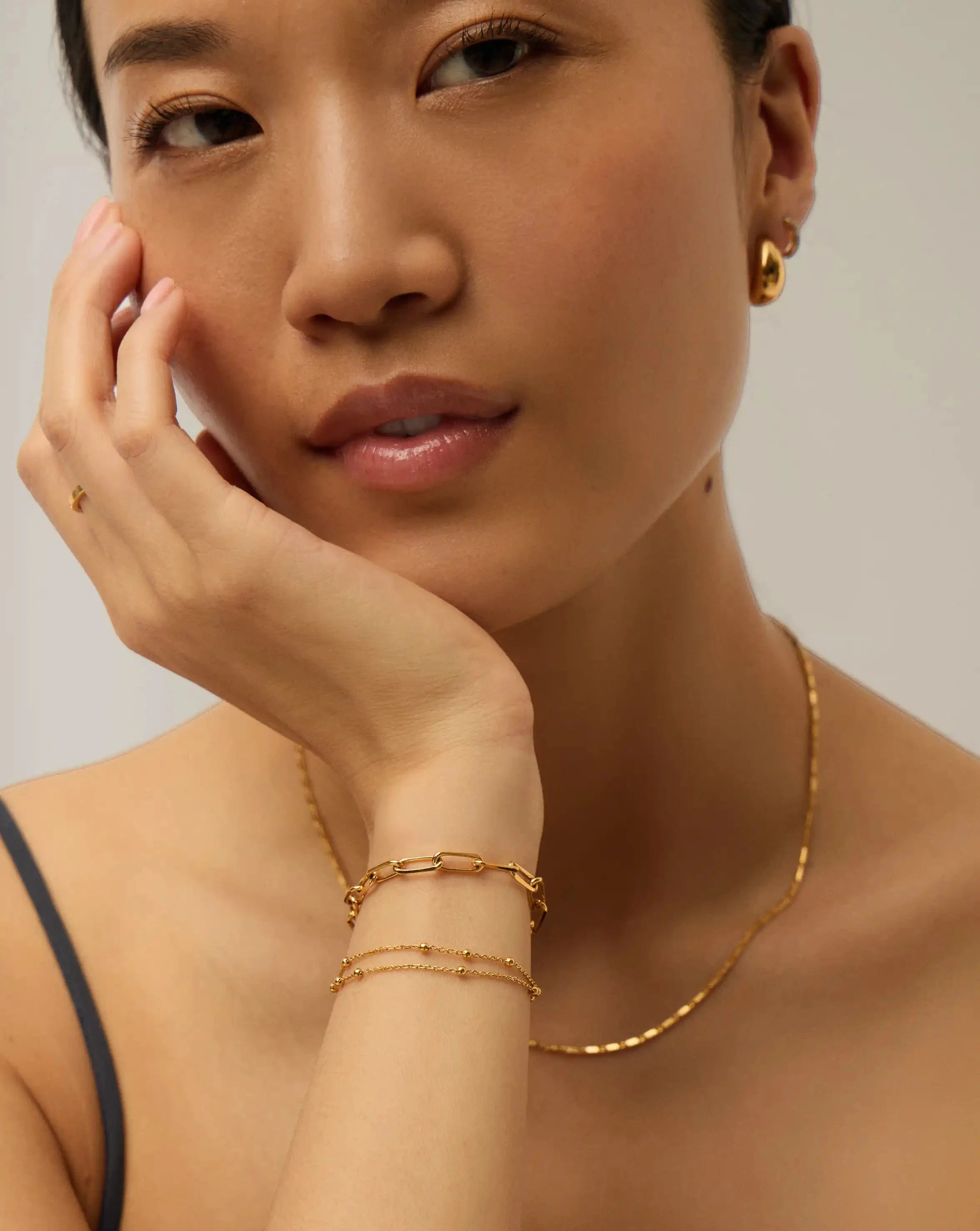 Missoma Double Chain rannekoru kullattu S/M
