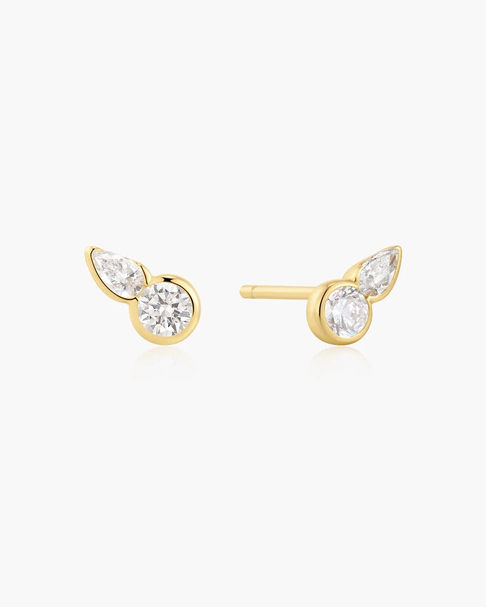 Ania Haie Wanderer Bezel Stud korvakorut kulta zirkonia