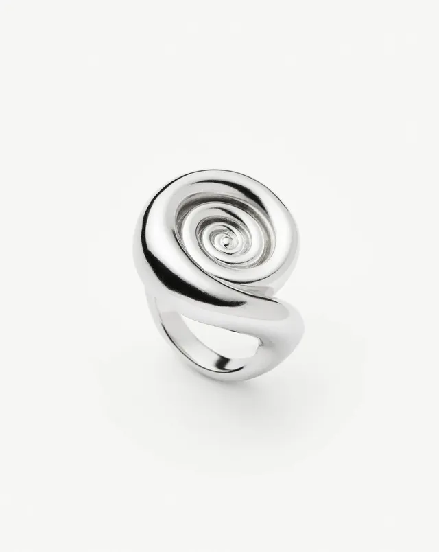 Missoma Spiral Statement sormus hopeoitu iso