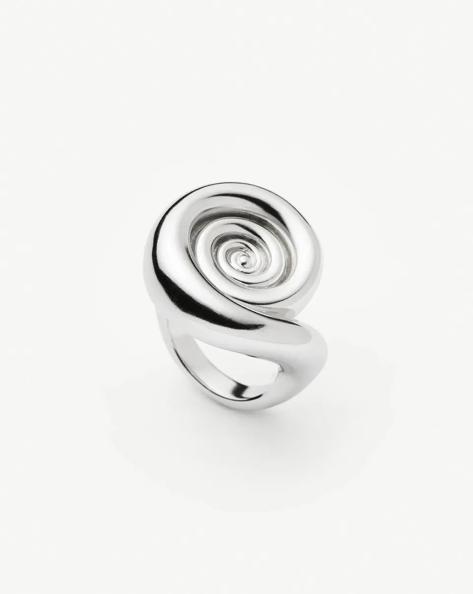 Missoma Spiral Statement sormus hopeoitu iso