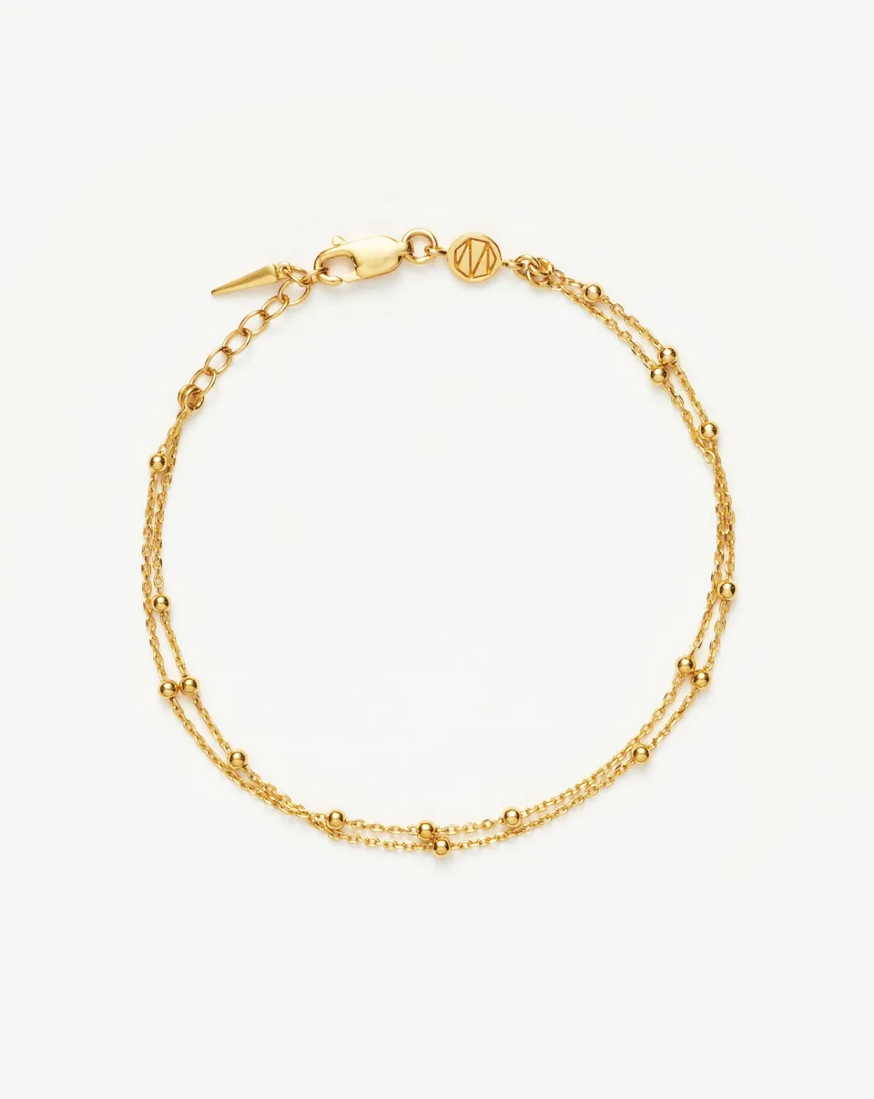Missoma Double Chain rannekoru kullattu S/M