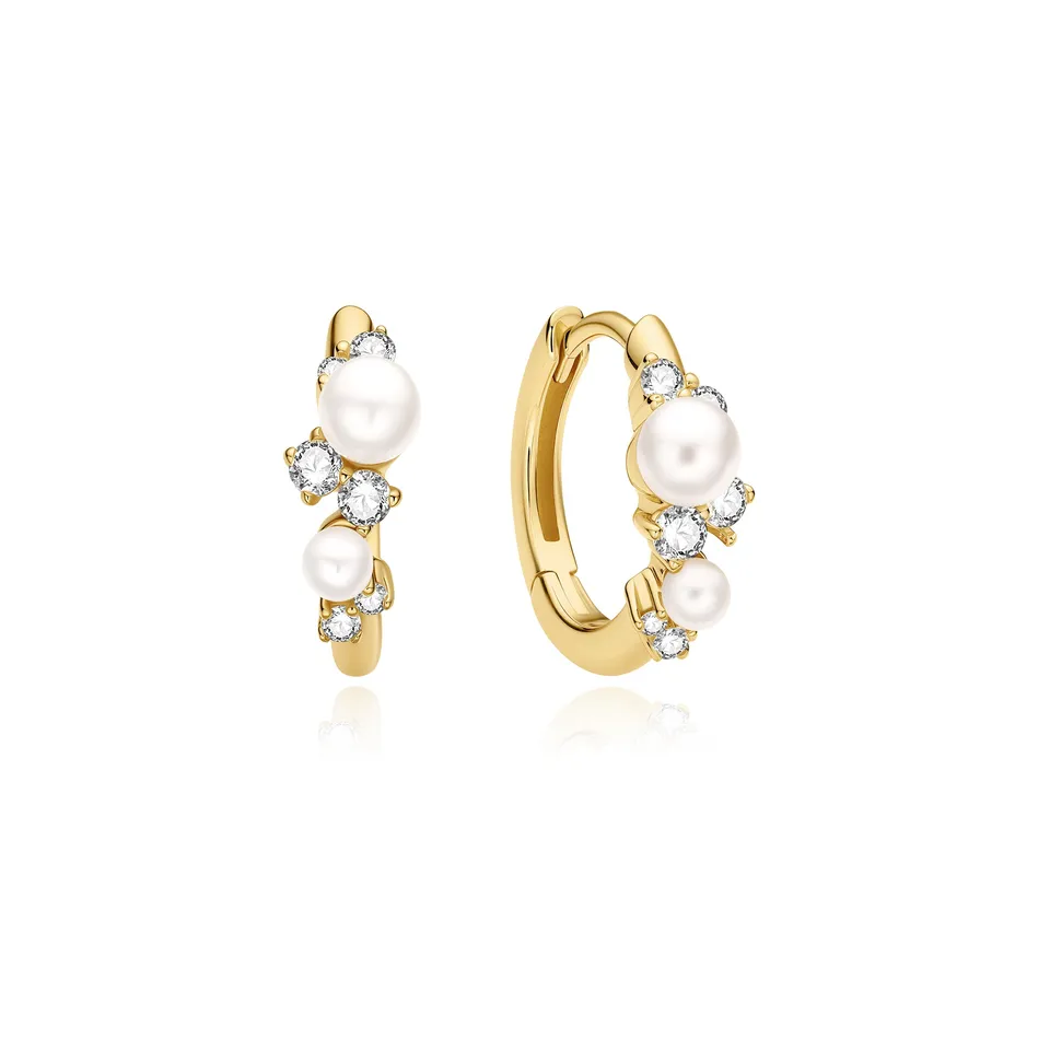 Ania Haie Starlit Drops Shell Pearl Cluster korvakorut kulta 9 mm