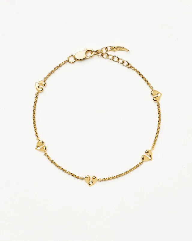 Missoma Molten Heart Mini Charm rannekoru kullattu S/M