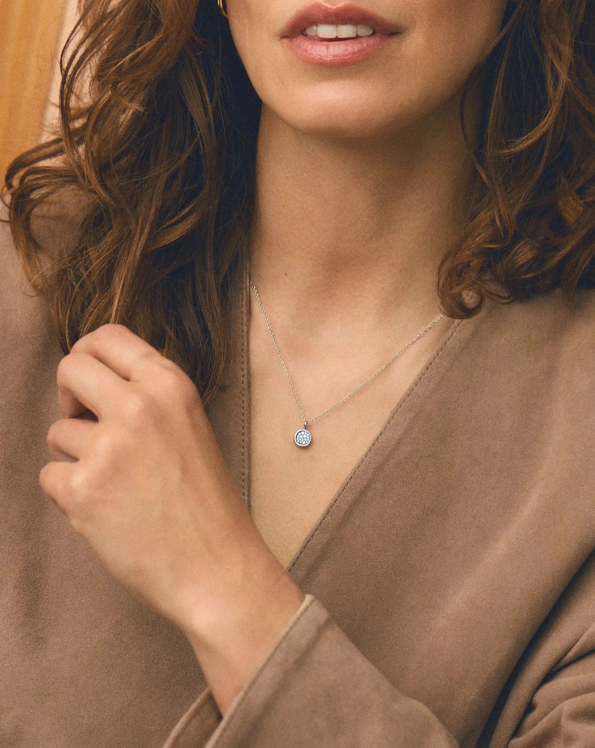 Missoma Molten Soft Square Pavé kaulakoru zirkonia hopeoitu
