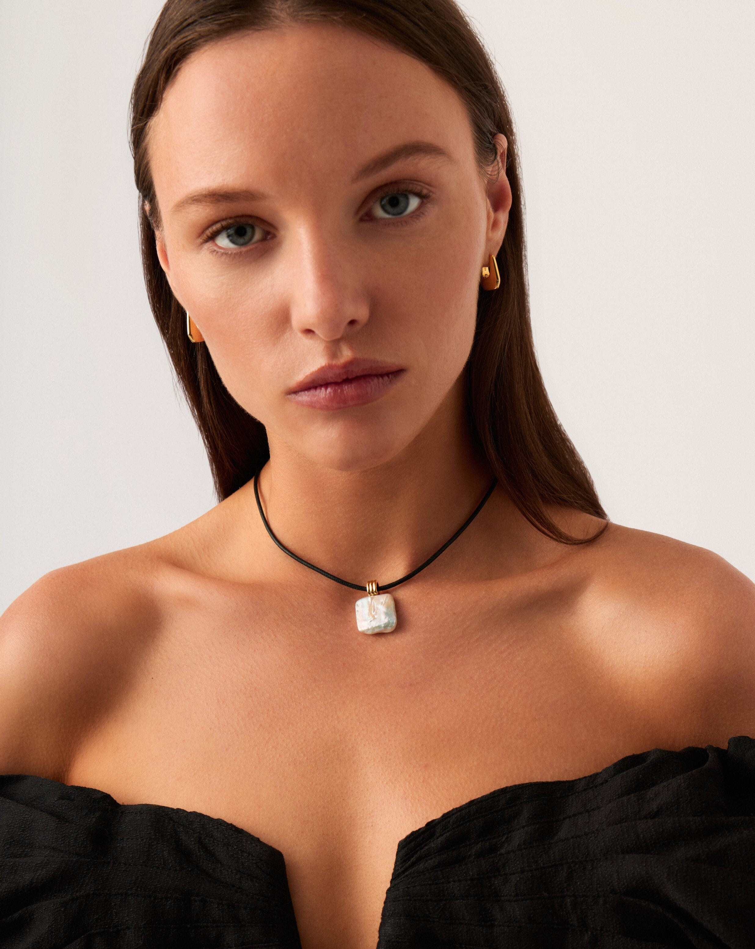 MISSOMA Square Pearl Pendant Cord kaulakoru helmi 102 cm