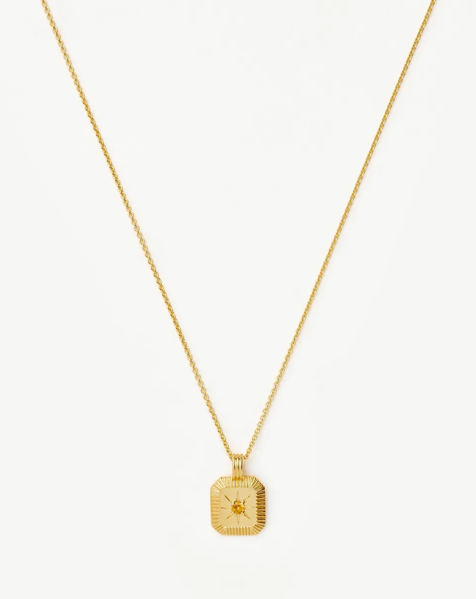 Missoma November Birthstone kaulakoru kulta sitriini