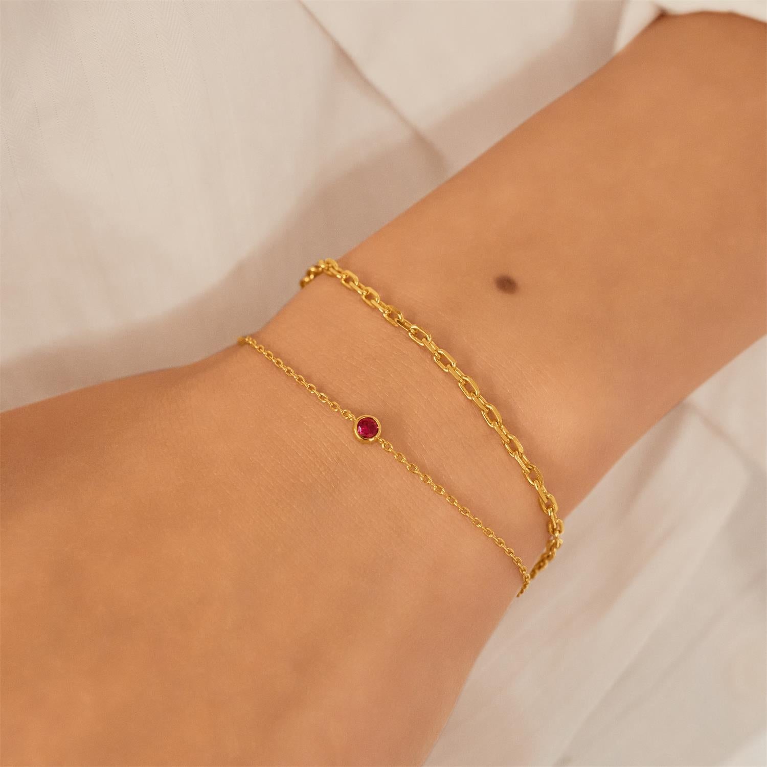 Ania Haie Glimmer Glow Crimson Solitaire rannekoru kulta punainen
