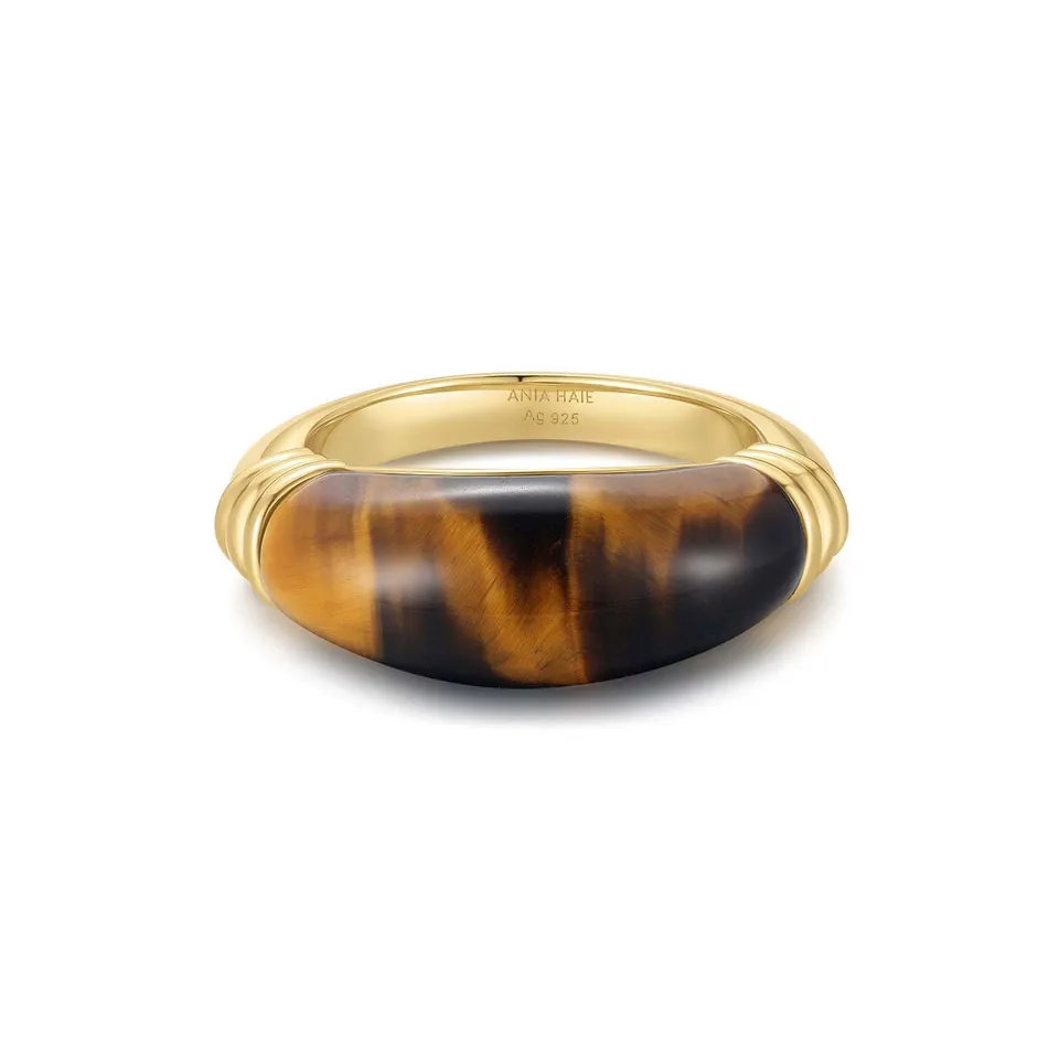 Ania Haie Lady Cozy Tiger Eye sormus kulta 54-58