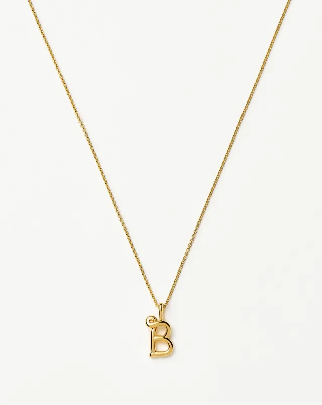MISSOMA Curly Molten Mini Initial kaulakoru B gold vermeil