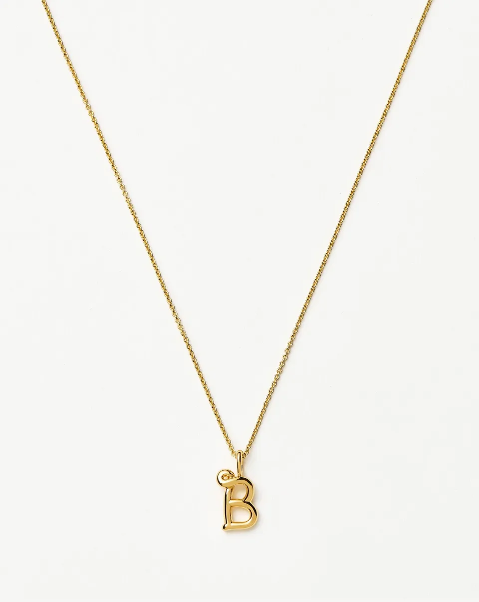 MISSOMA Curly Molten Mini Initial kaulakoru B gold vermeil