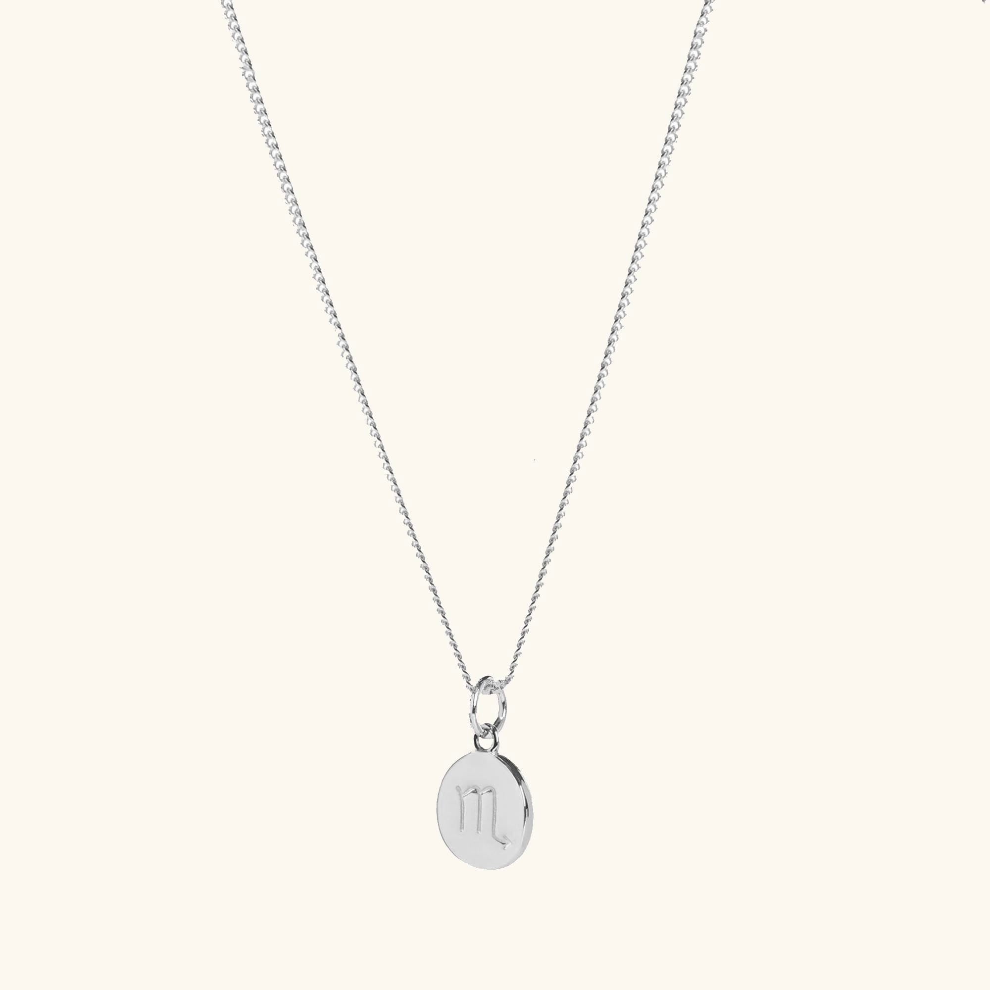 Muru Zodiac Symbol Disc kaulakoru hopea