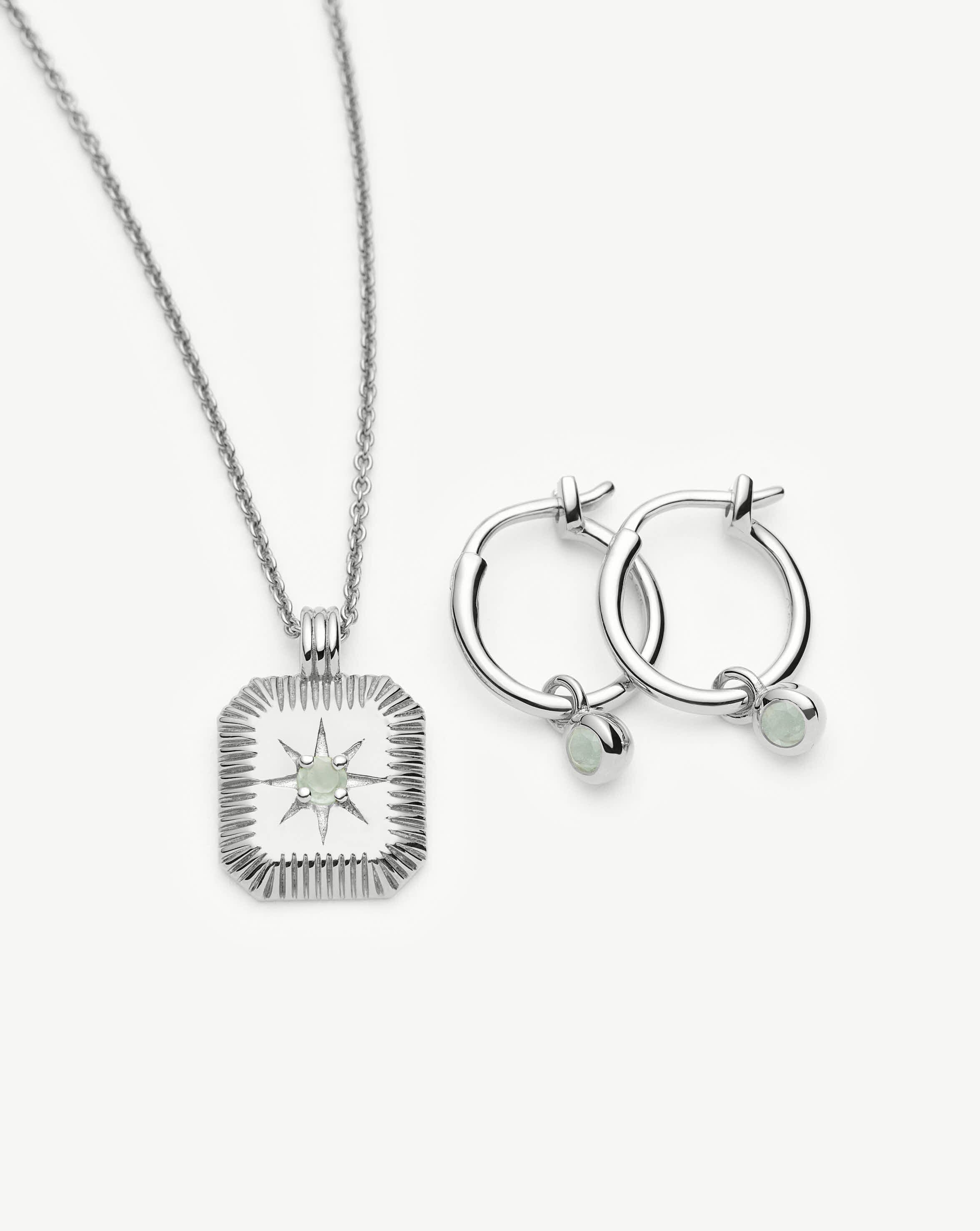 Missoma March Birthstone korusetti hopea akvamariini
