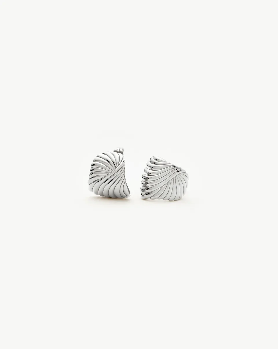 Missoma Ripple Stud Earrings nappikorvakorut hopeoitu