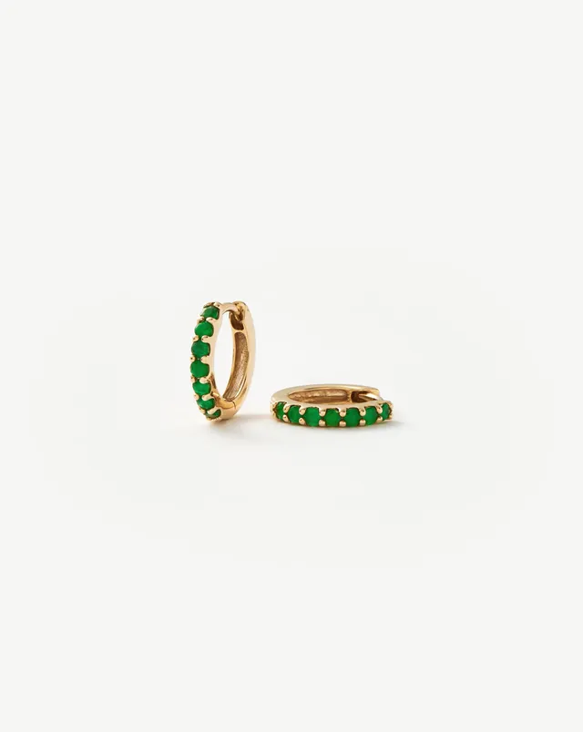 Missoma Emerald Huggies korvakorut smaragdi kulta