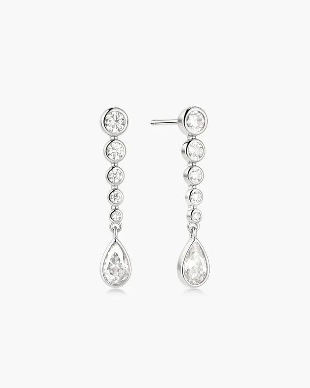 Ania Haie Wanderer Bezel Teardrop korvakorut hopea