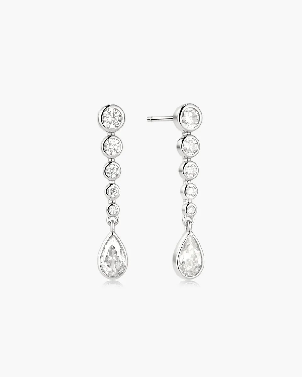 Ania Haie Wanderer Bezel Teardrop korvakorut hopea