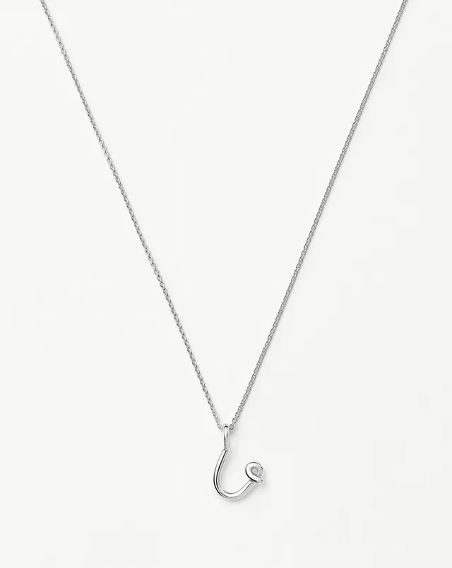 Missoma Curly Molten Mini Initial U kaulakoru sterlinghopea