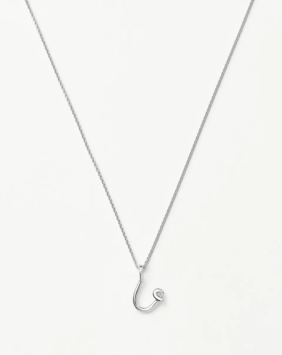 Missoma Curly Molten Mini Initial U kaulakoru sterlinghopea