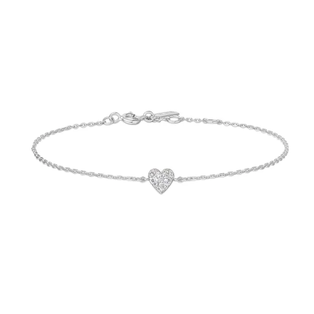 Ania Haie Sunny Sparkler Sweetheart Pavé rannekoru hopea zirkonia
