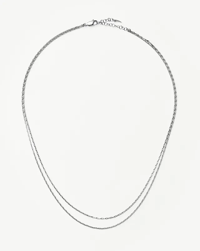 Missoma Savi Twisted Double Chain kaulakoru hopea 45 cm