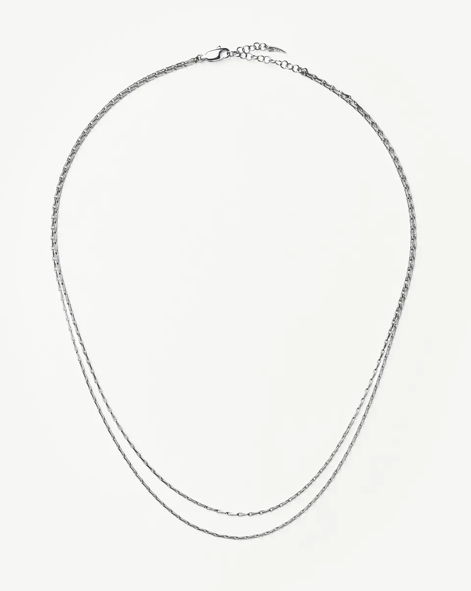 Missoma Savi Twisted Double Chain kaulakoru hopea 45 cm