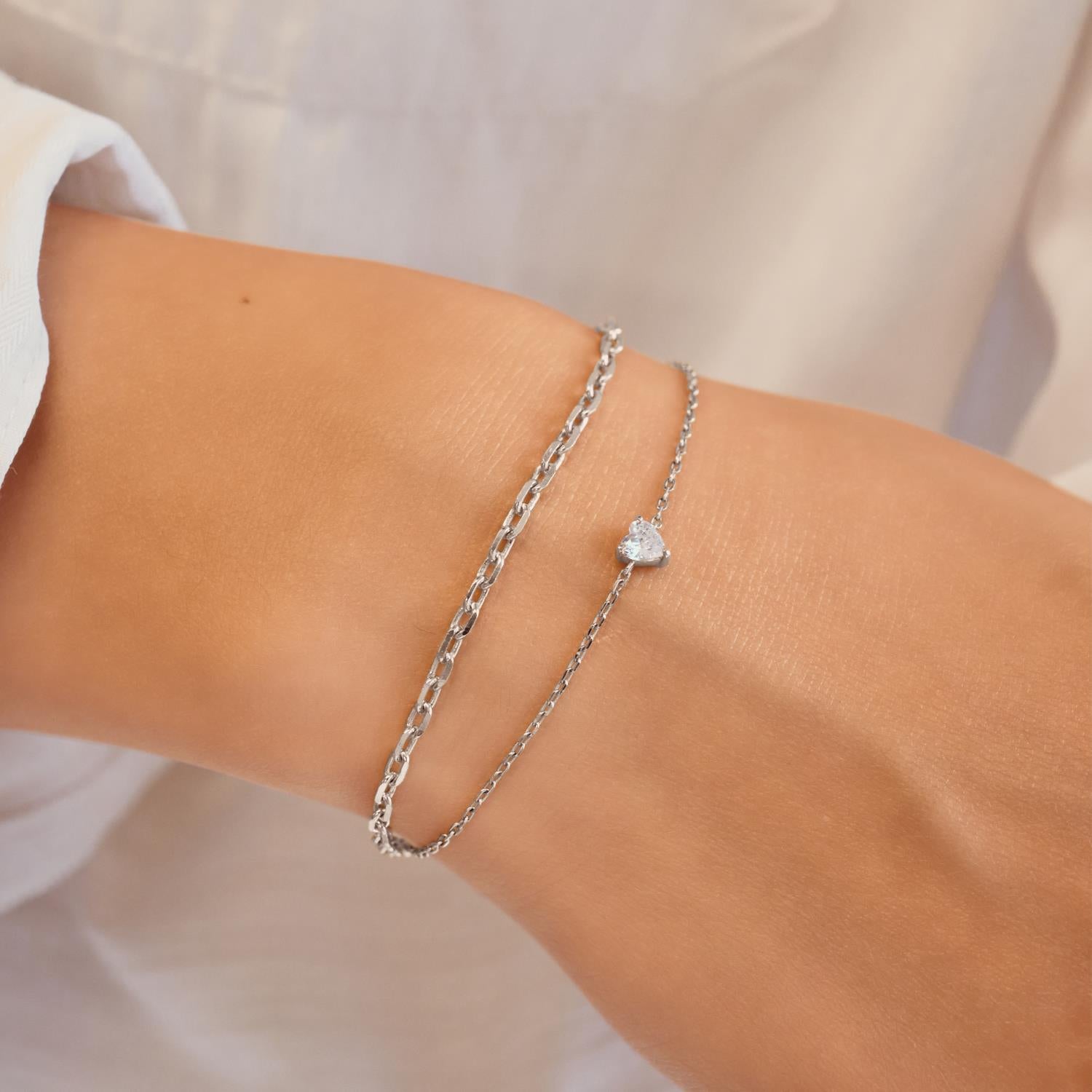 Ania Haie Starlit Drops Sparkle Heart rannekoru hopea