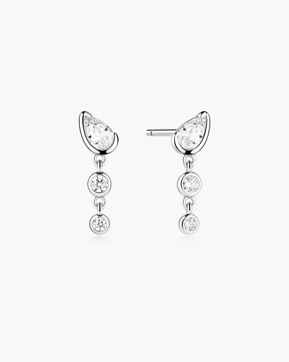 Ania Haie Wanderer Teardrop Bezel korvakorut hopea zirkonia