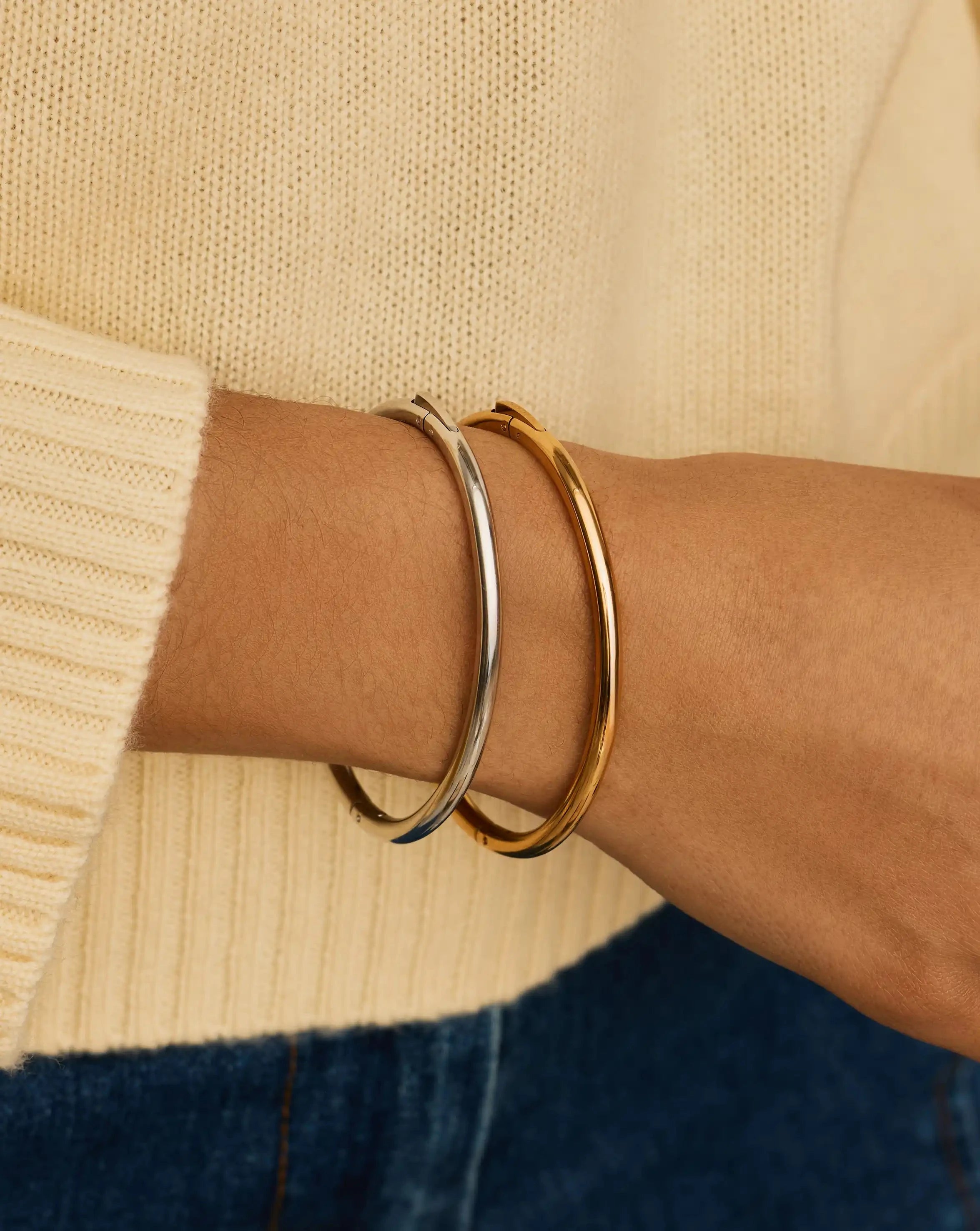 MISSOMA Classic Bangle Set rannerenkaat kulta hopea