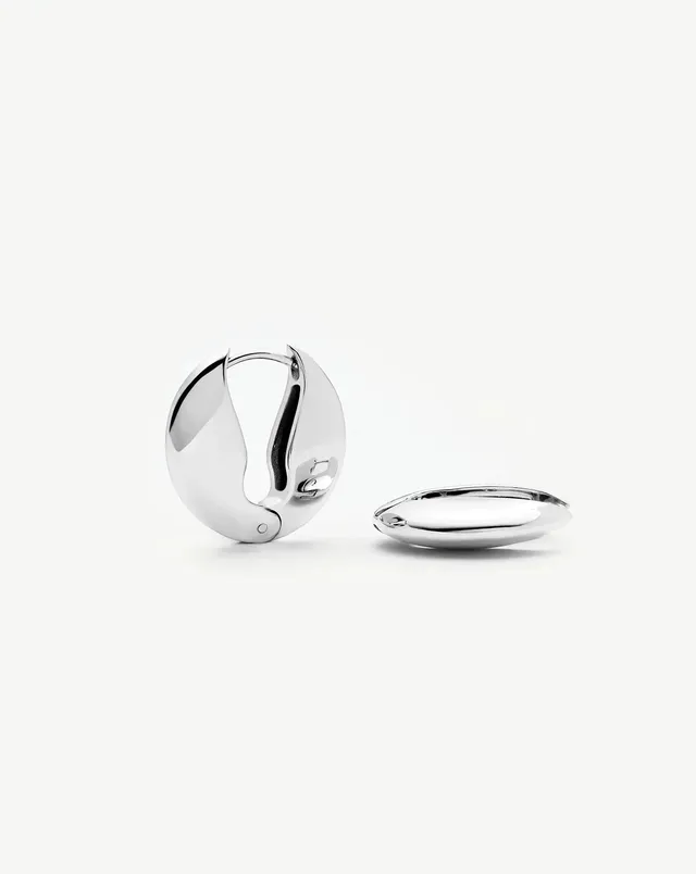 Missoma Pebble Hinged Hoop korvakorut Platinum Plated