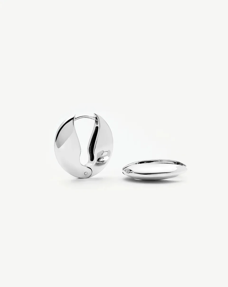 Missoma Pebble Hinged Hoop korvakorut Platinum Plated